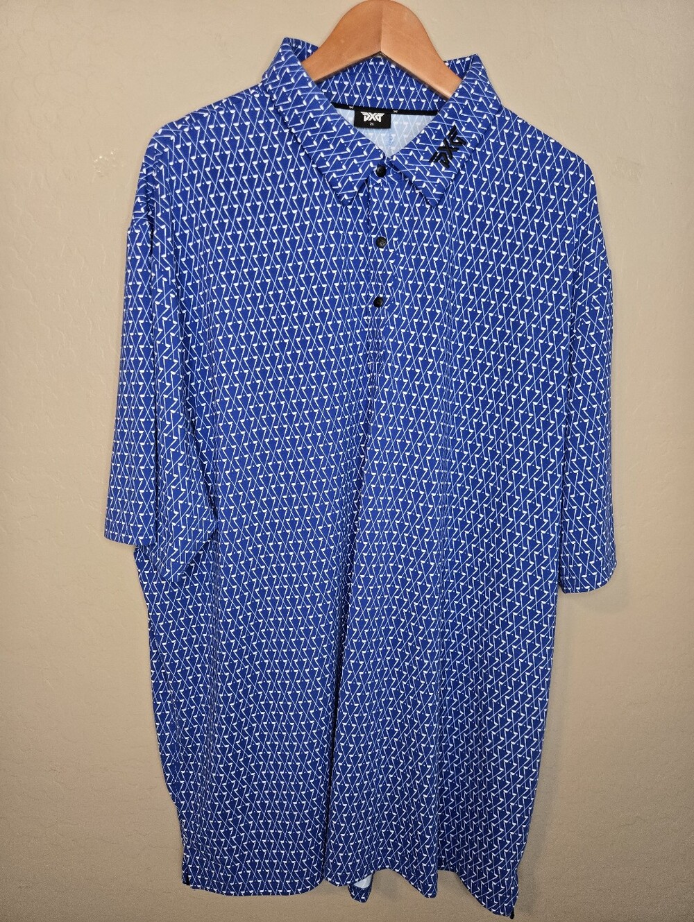PXG Blue Golf Club Print Polo Shirt Mens 2XL